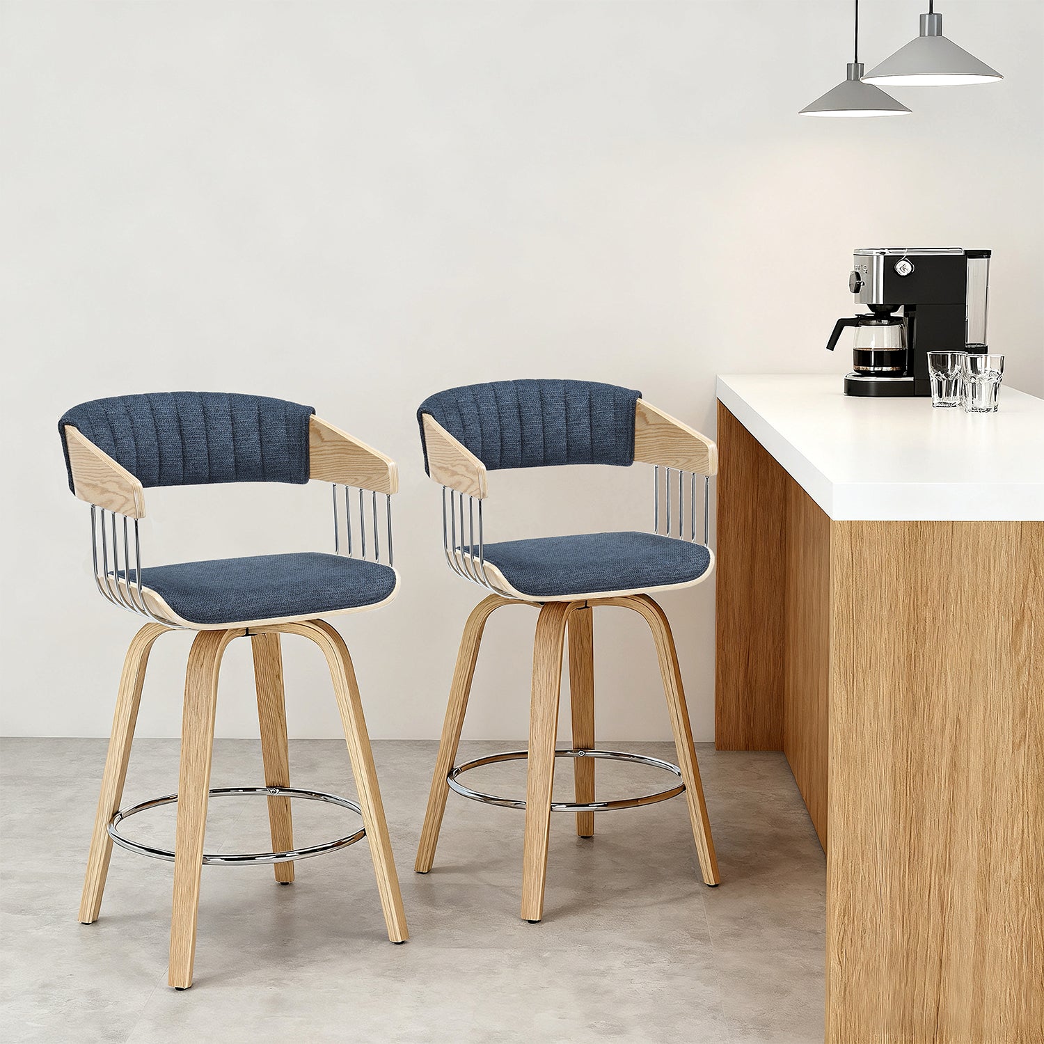 Silla Bar Patty Microfibra Navy