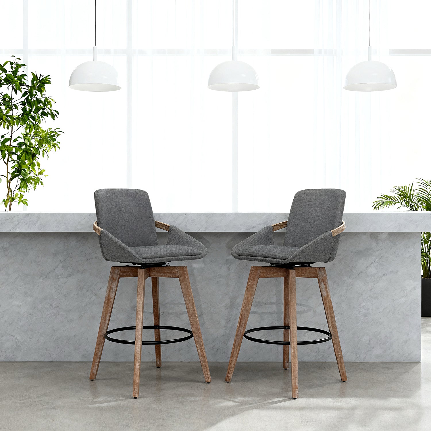 Silla Bar Artemis Lino Gris