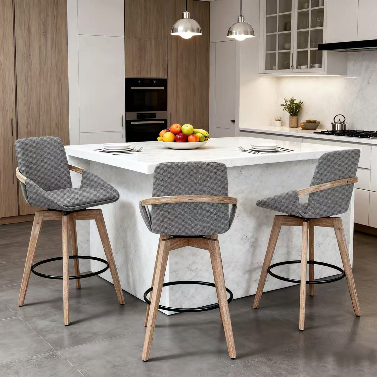 Silla Bar Artemis Lino Gris