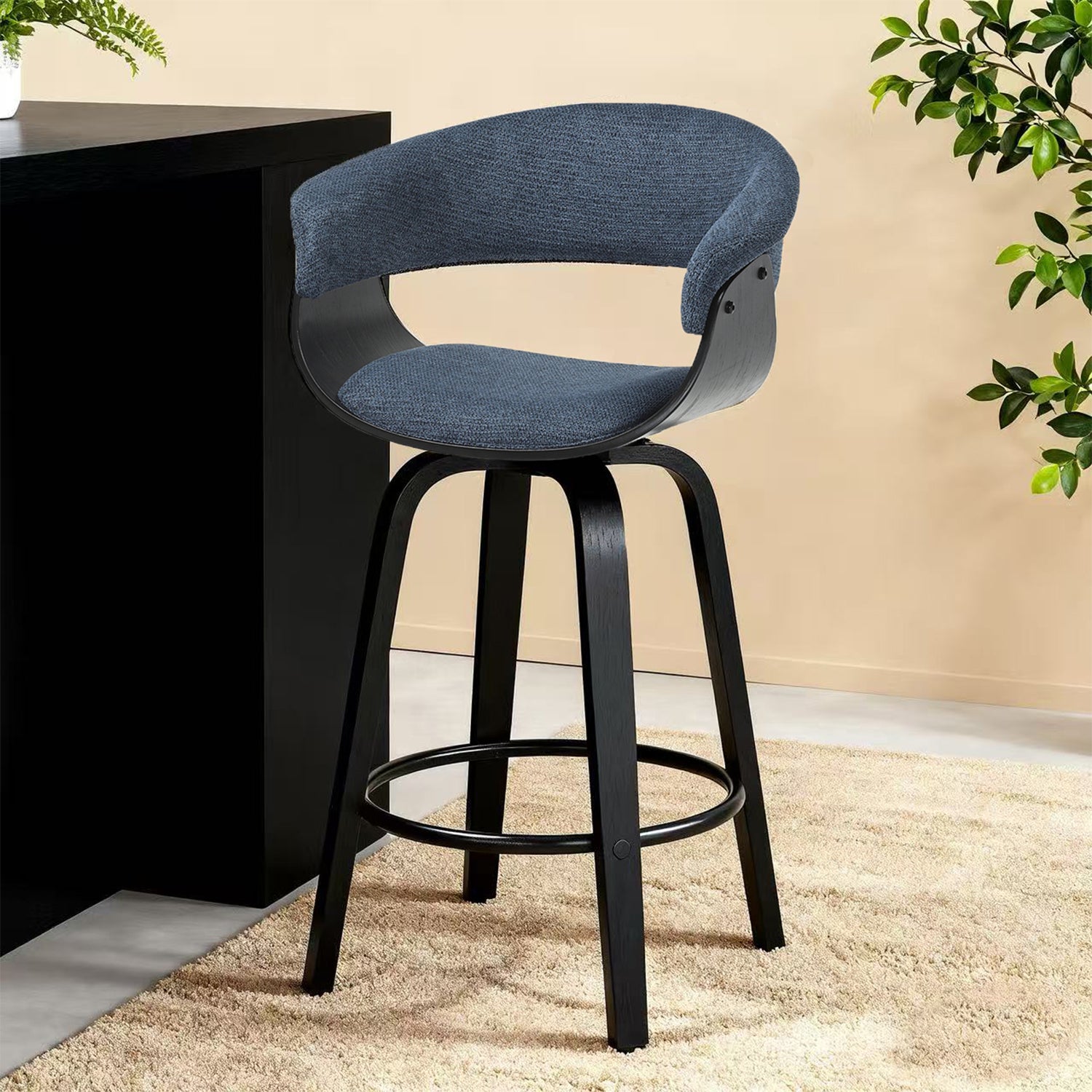 Silla Bar Auri Microfibra Navy