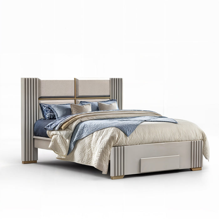 Cama Queen Texas Beige, Off White, Champaña