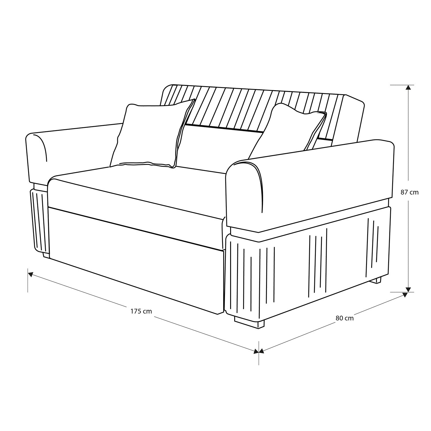 Sofá Cama Dhara Eurolino Blanco, Verona Beige, Champaña