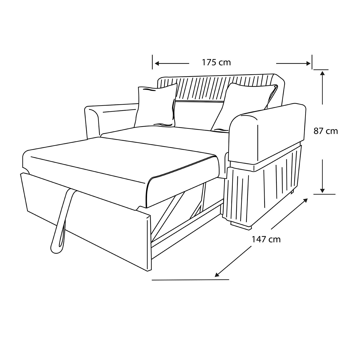 Sofá Cama Dhara Eurolino Blanco, Verona Beige, Champaña