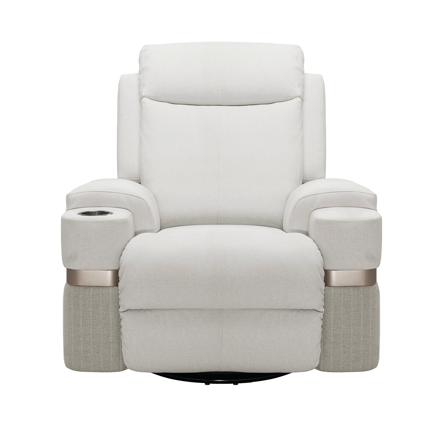 Silla Reclinable Giratoria Mecedora Dior Eurolino Blanco Puro, Champaña