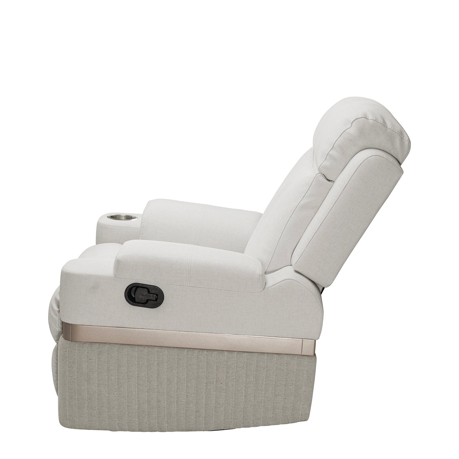 Silla Reclinable Giratoria Mecedora Dior Eurolino Blanco Puro, Champaña