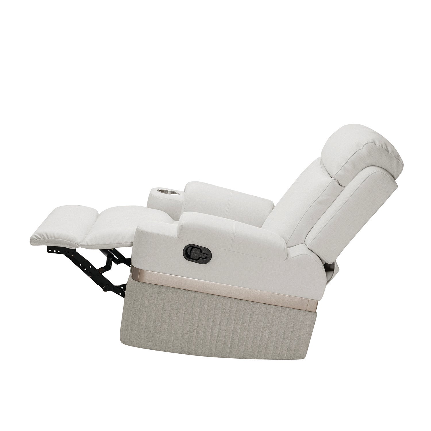 Silla Reclinable Giratoria Mecedora Dior Eurolino Blanco Puro, Champaña