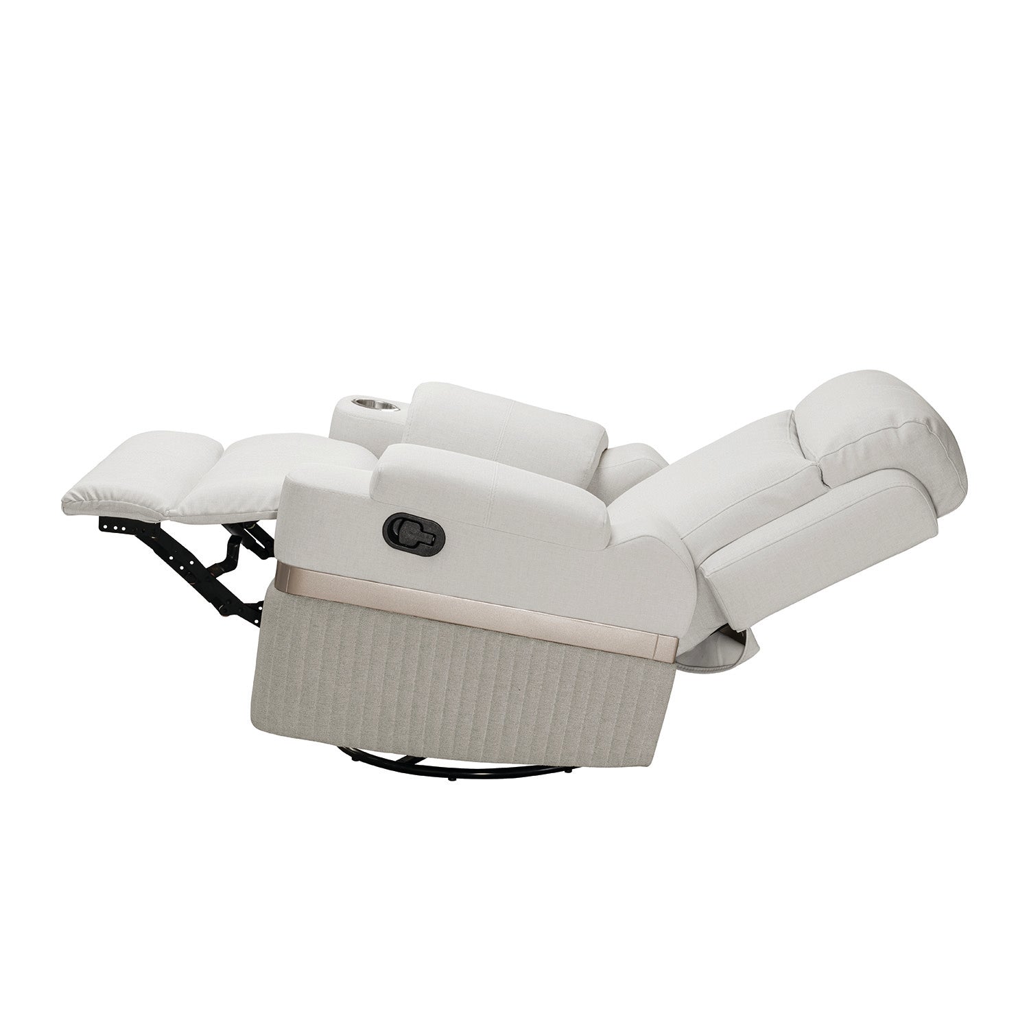 Silla Reclinable Giratoria Mecedora Dior Eurolino Blanco Puro, Champaña