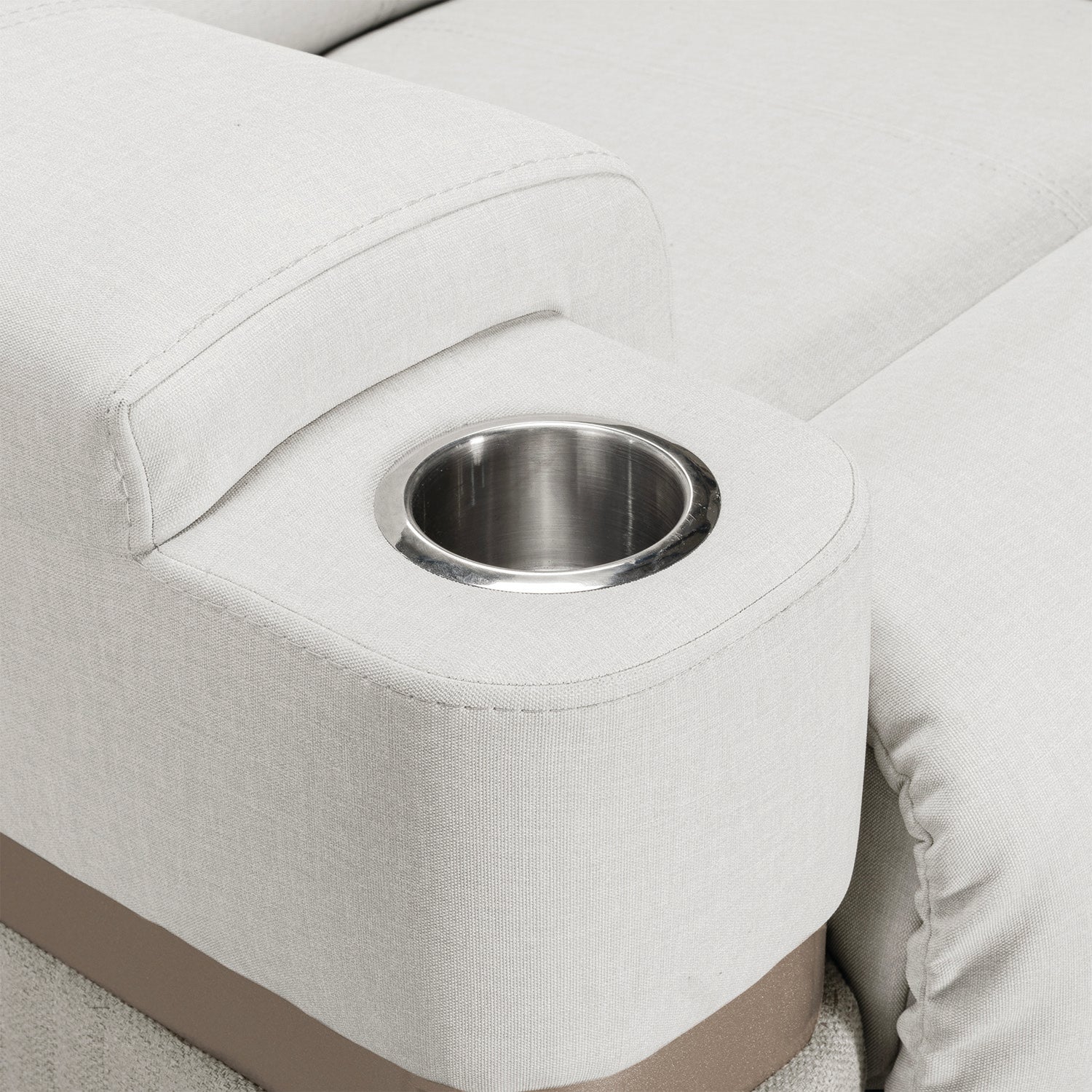 Silla Reclinable Giratoria Mecedora Dior Eurolino Blanco Puro, Champaña