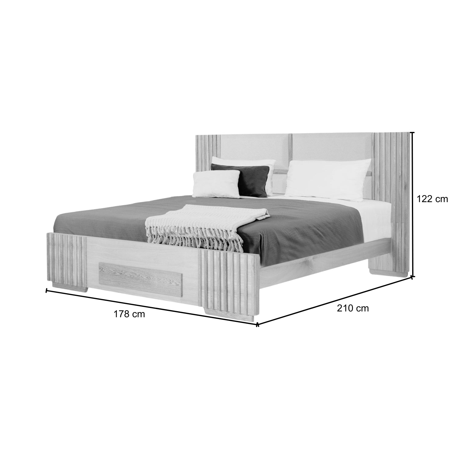 Cama Full Texas Eurolino Beige, Natural