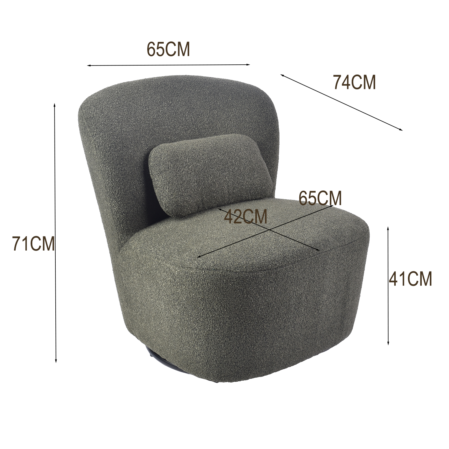 Butaca Jack Boucle Gris Oscuro