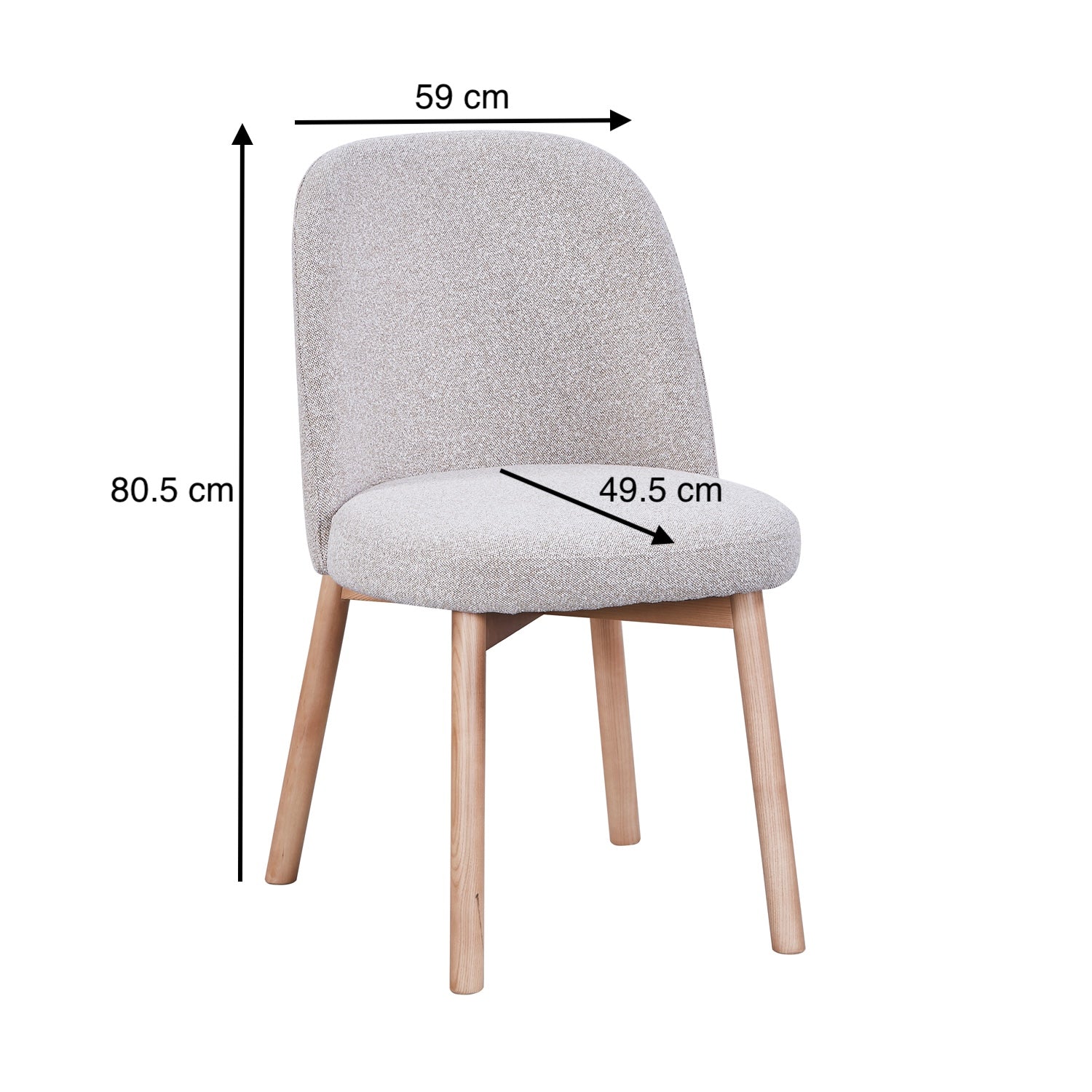 2 Sillas de Comedor Elah Lino Beige