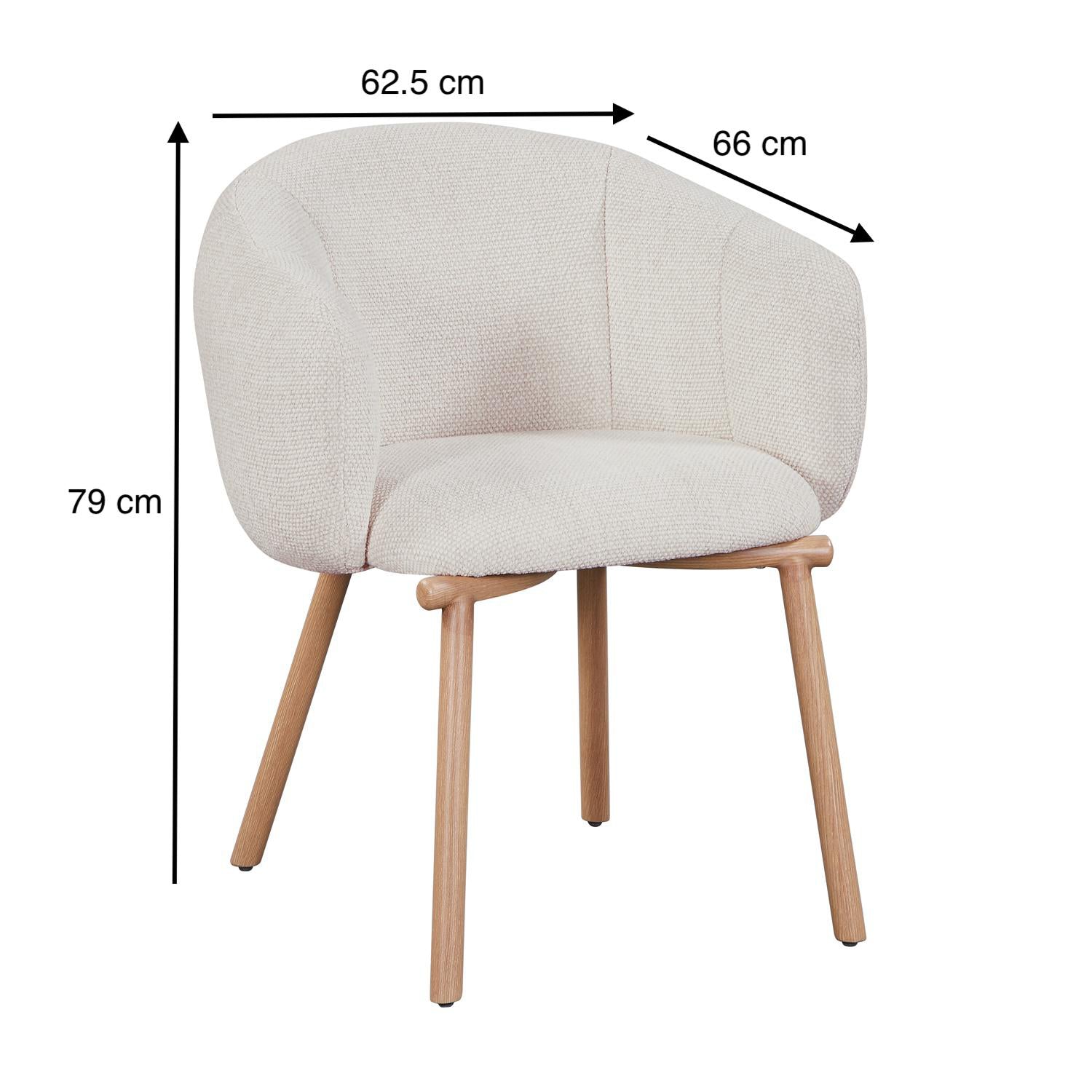 Silla Comedor Elena Crudo, Natural