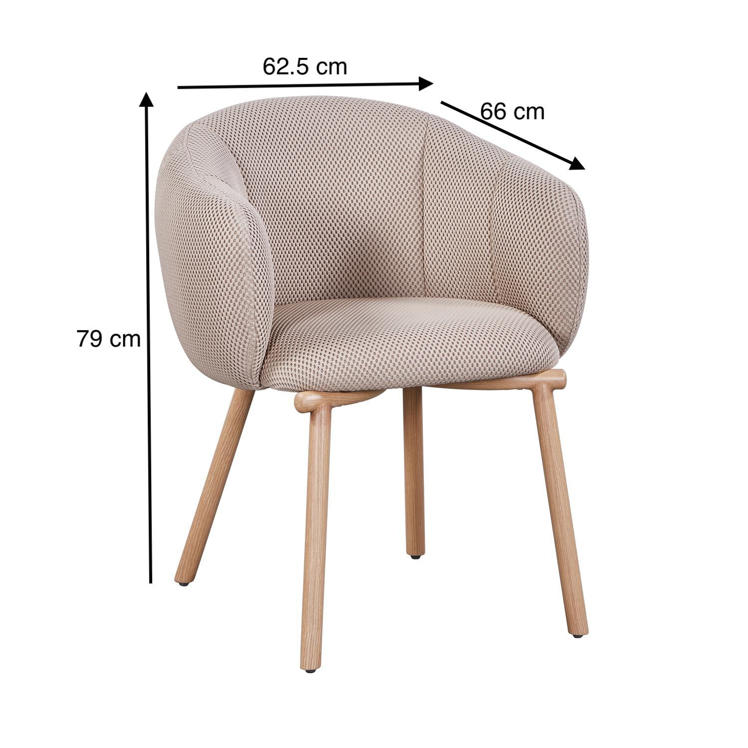 Silla Comedor Elena Beige, Natural