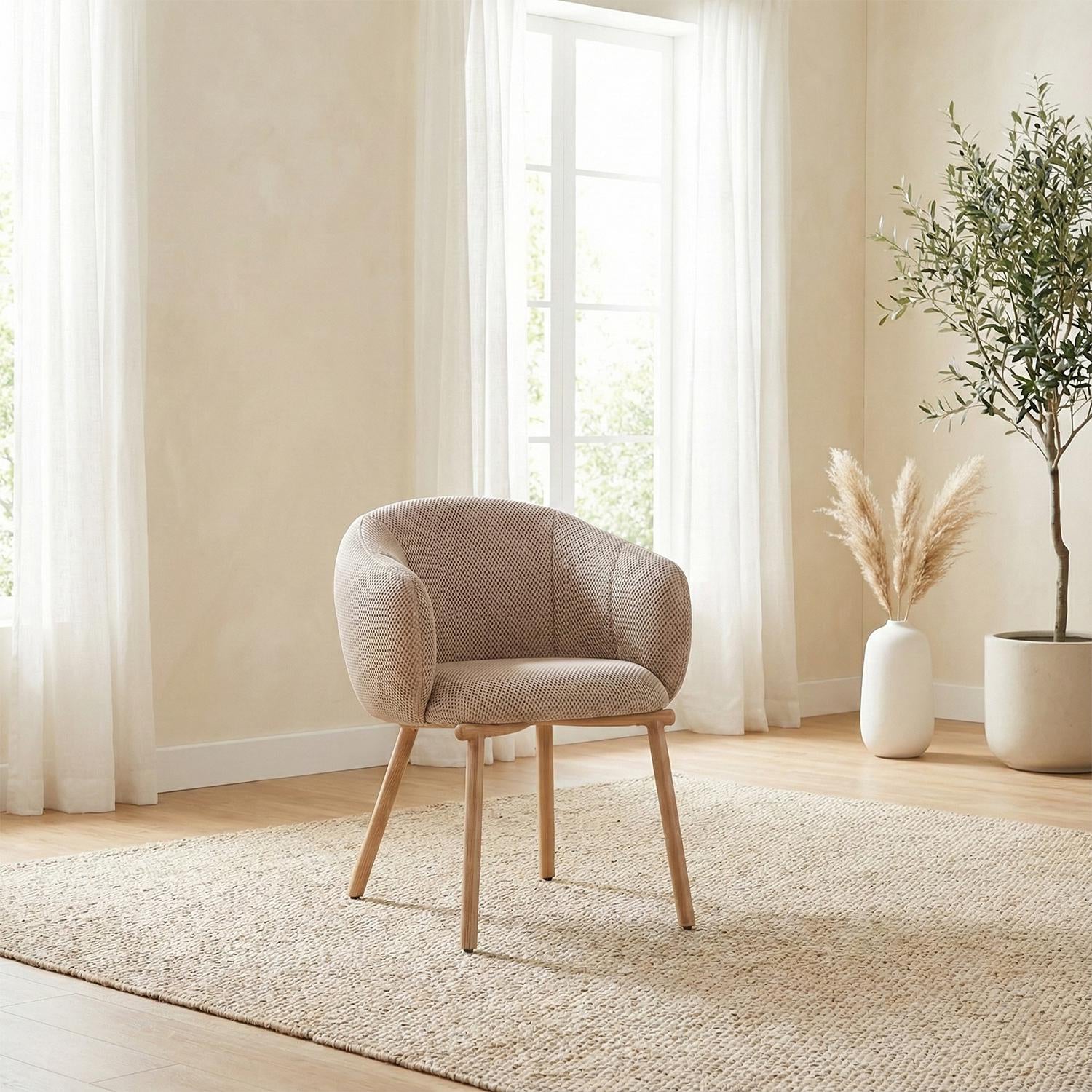 Silla Comedor Elena Beige, Natural