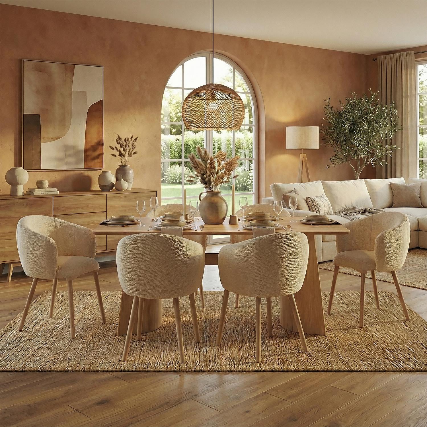 Mesa Comedor 6 Puestos Elena Natural