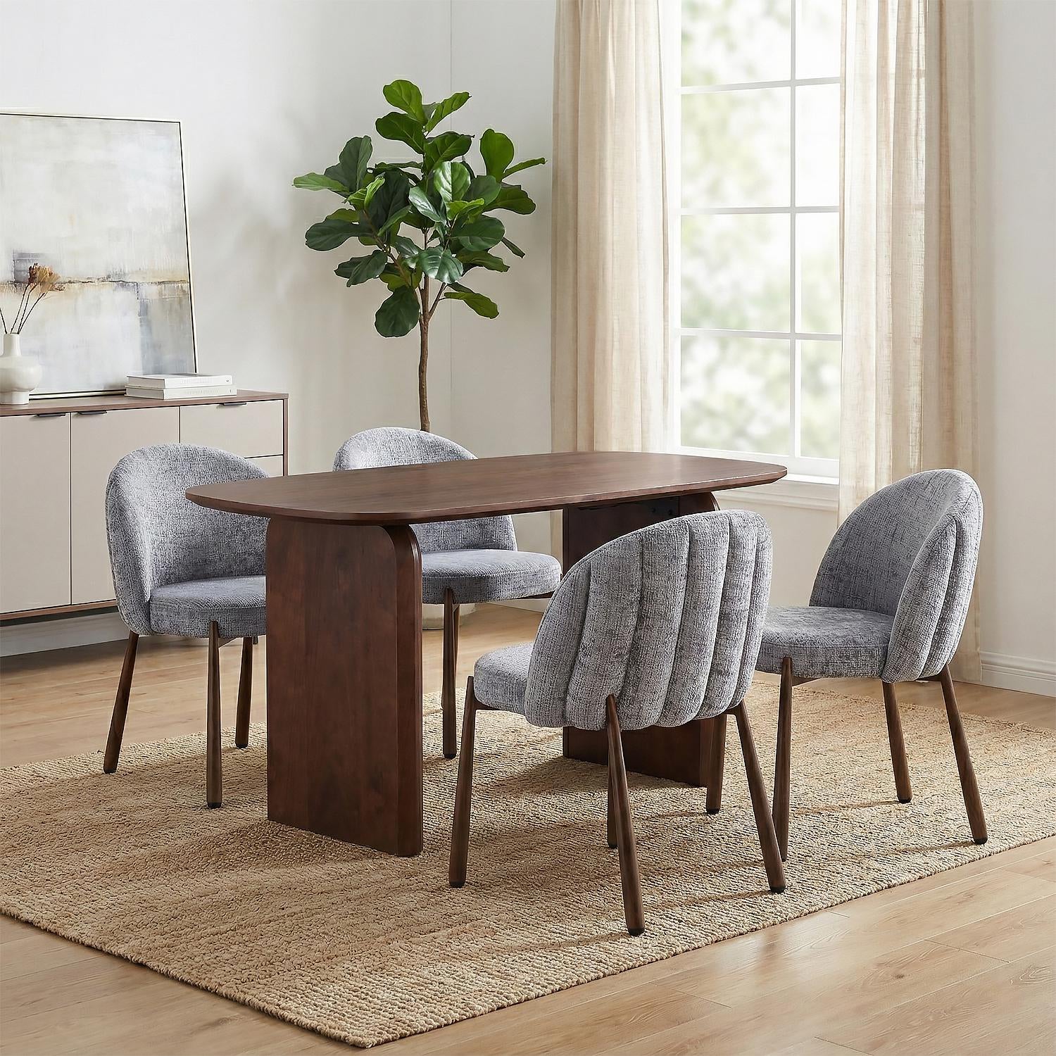 Mesa Comedor 4 Puestos Emma Natural Oscuro