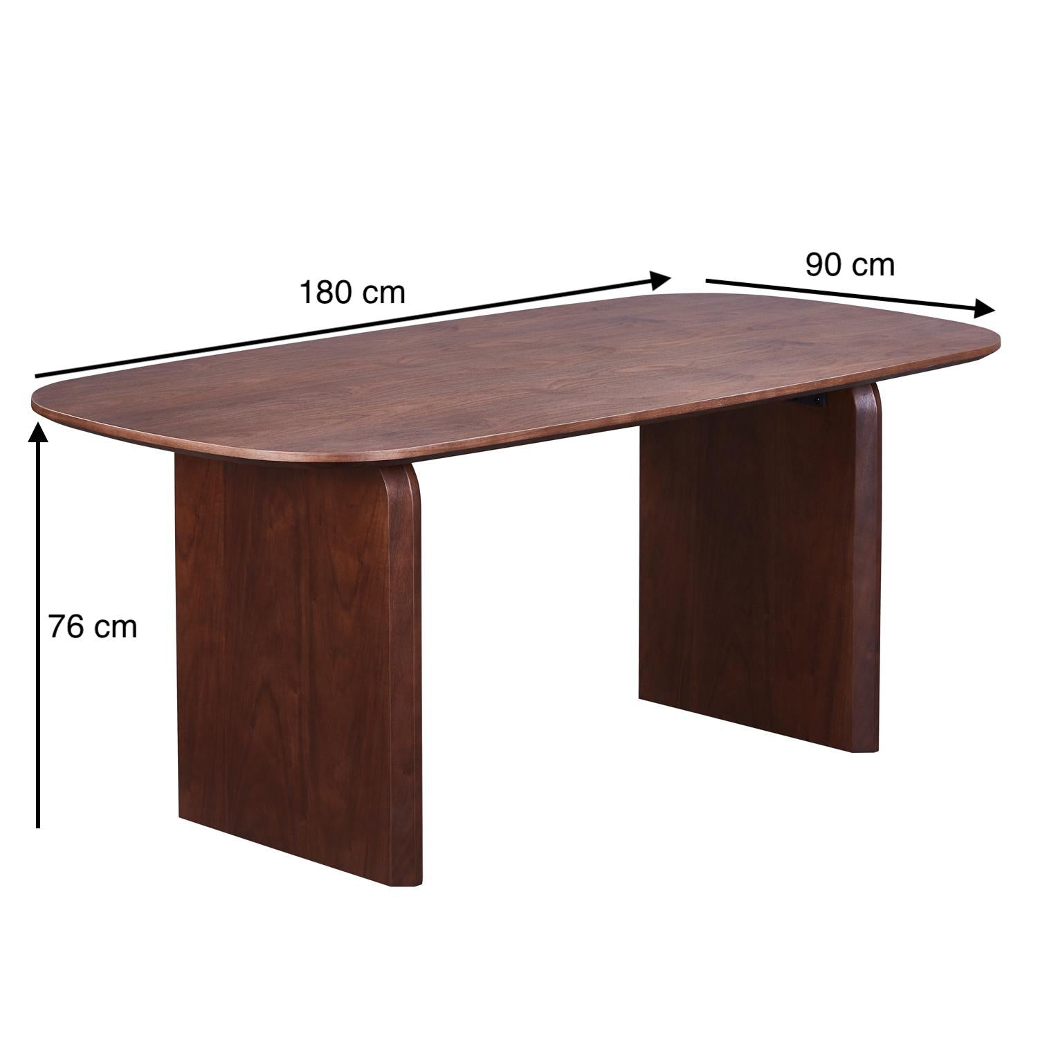 Mesa Comedor 6 Puestos Emma Natural Oscuro