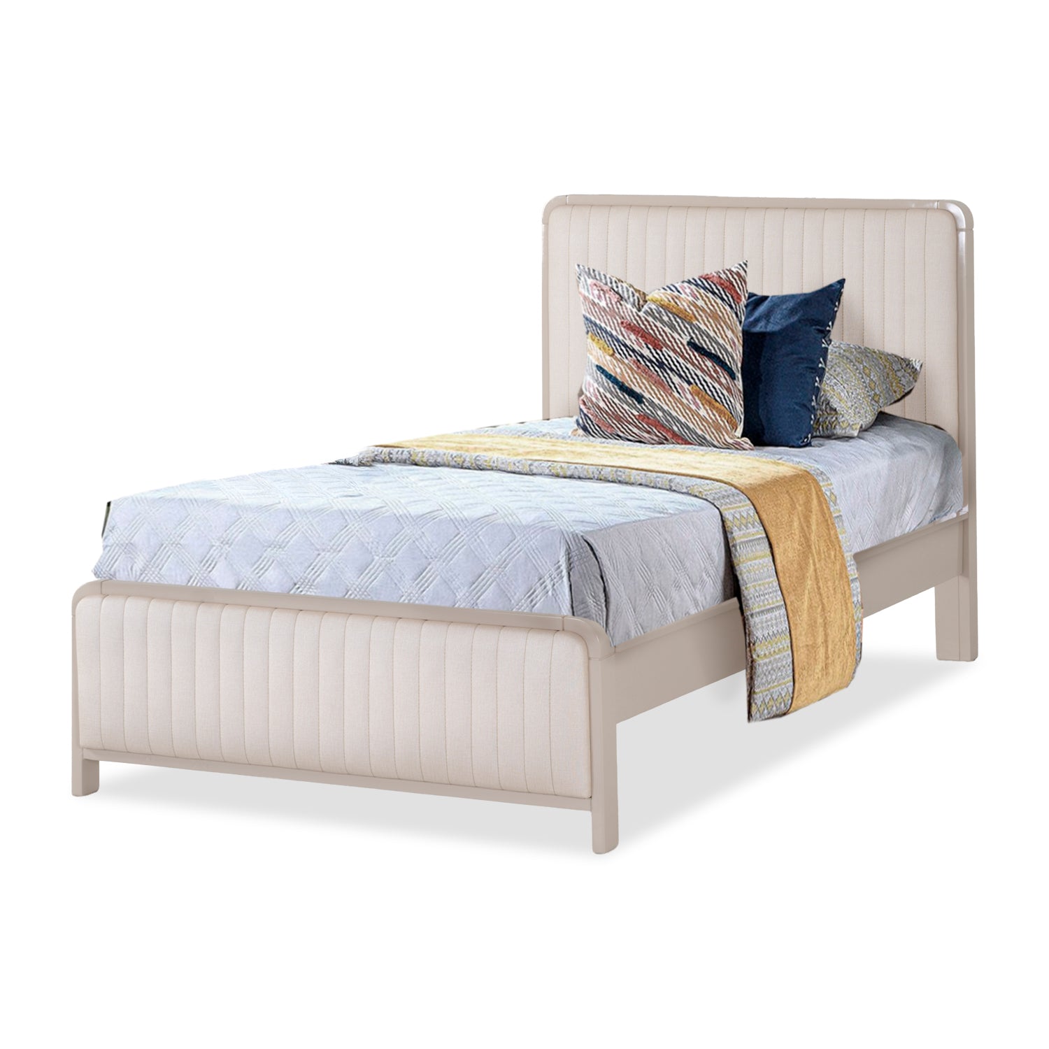 Cama Twin Celeste Eurolino Blanco Perla, Greige