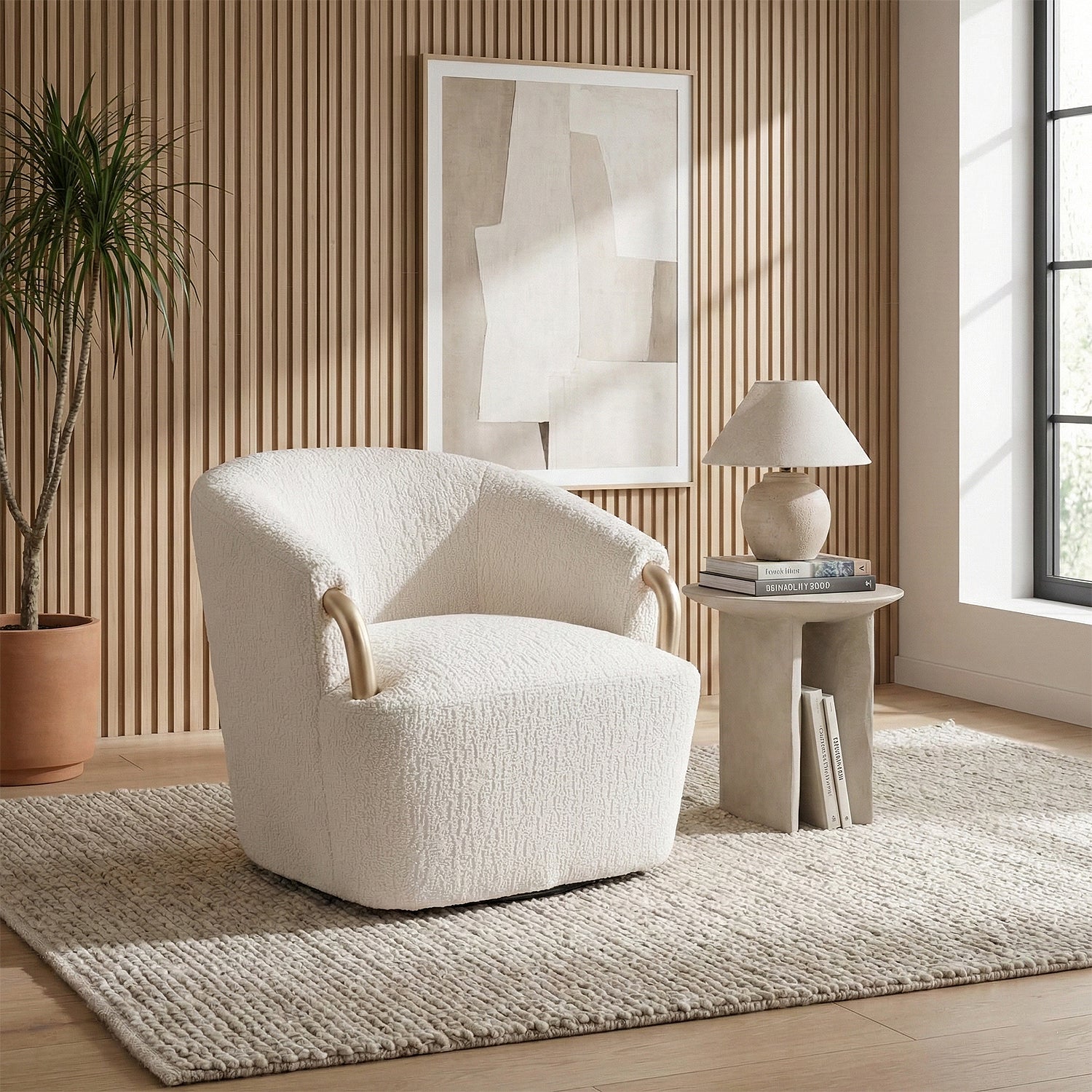 Butaca Mobic Chenille Marfil, Champaña