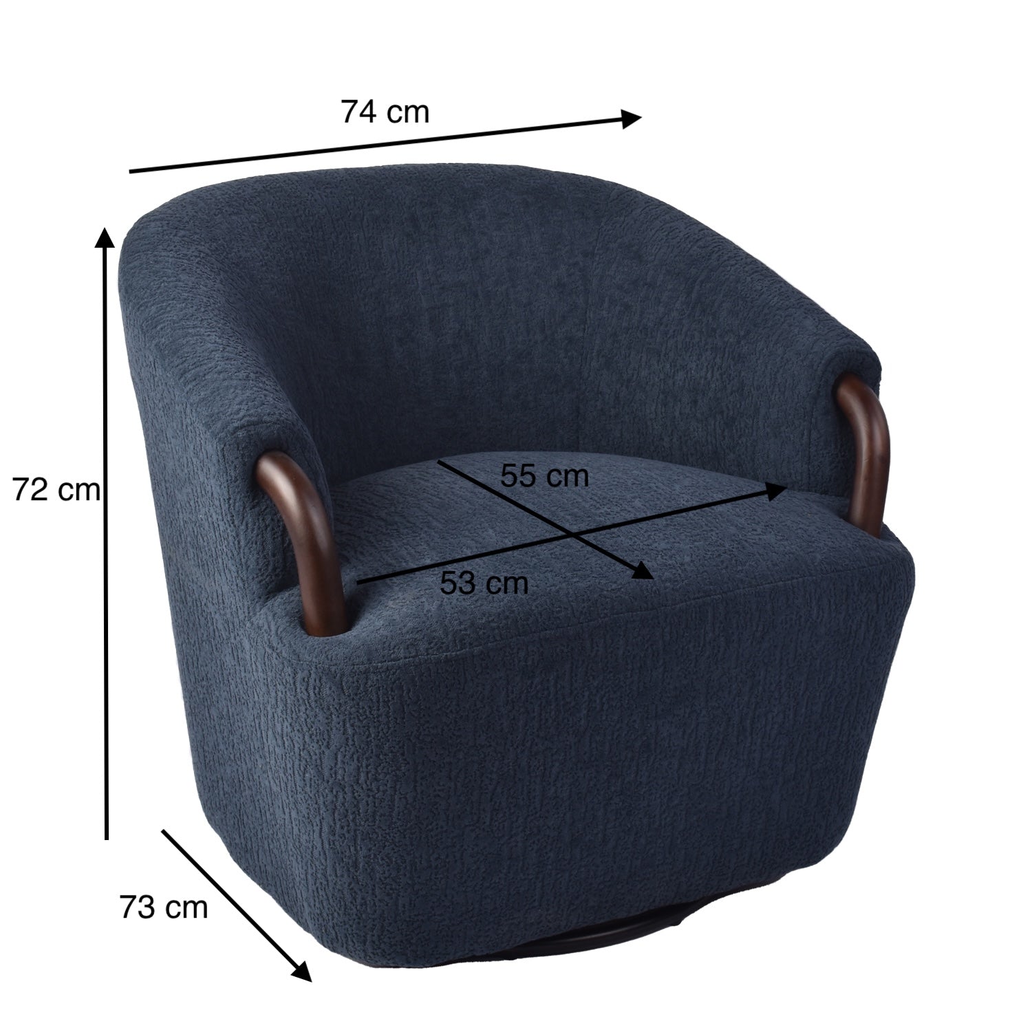 Butaca Mobic Chenille Marfil, Natural Oscuro