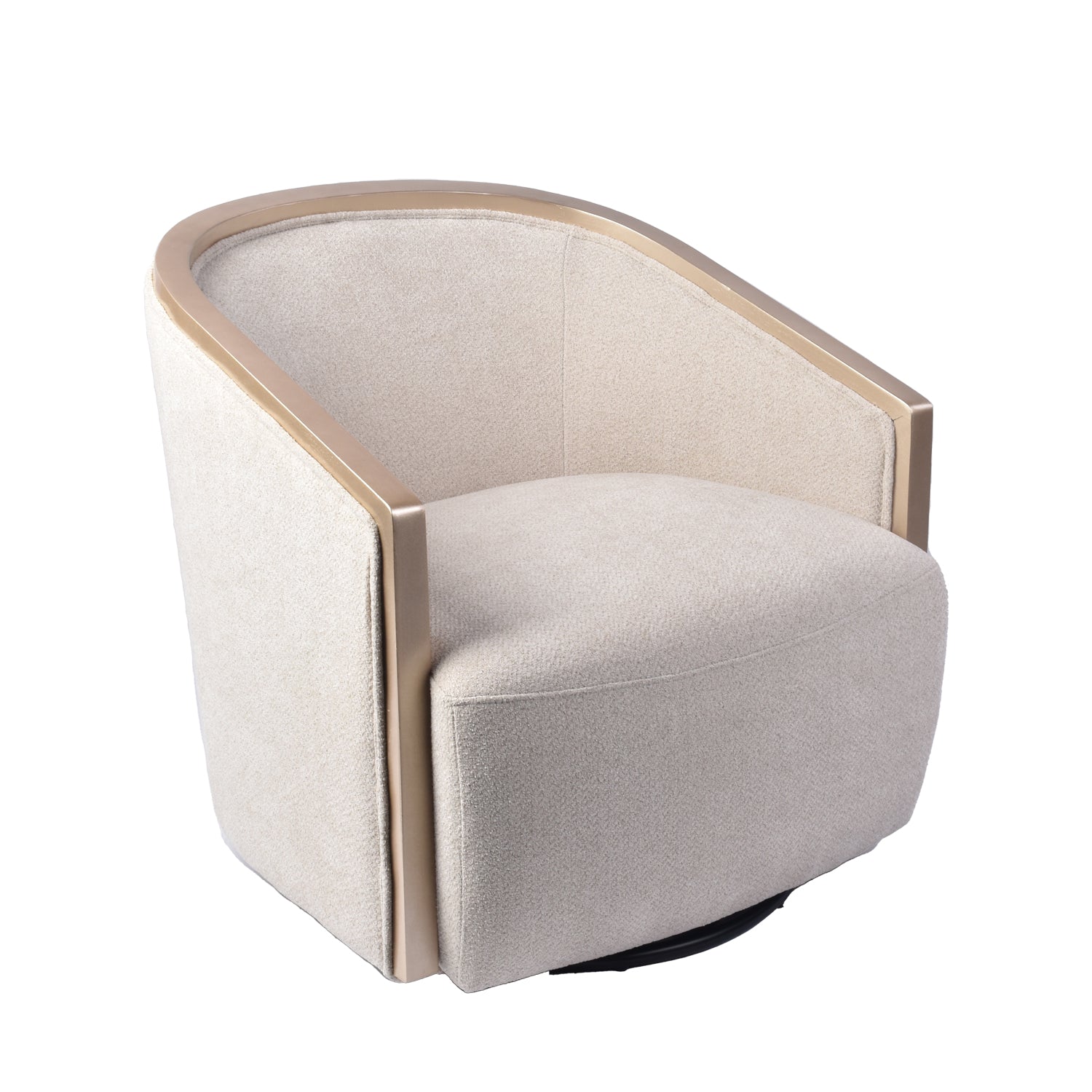 Butaca Salma Chenille Beige, Champaña Giratoria