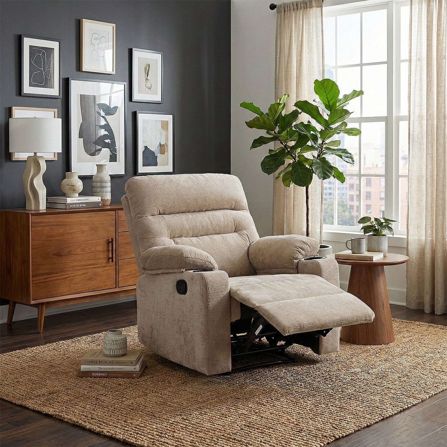 Silla Reclinable Ari Chenille Beige