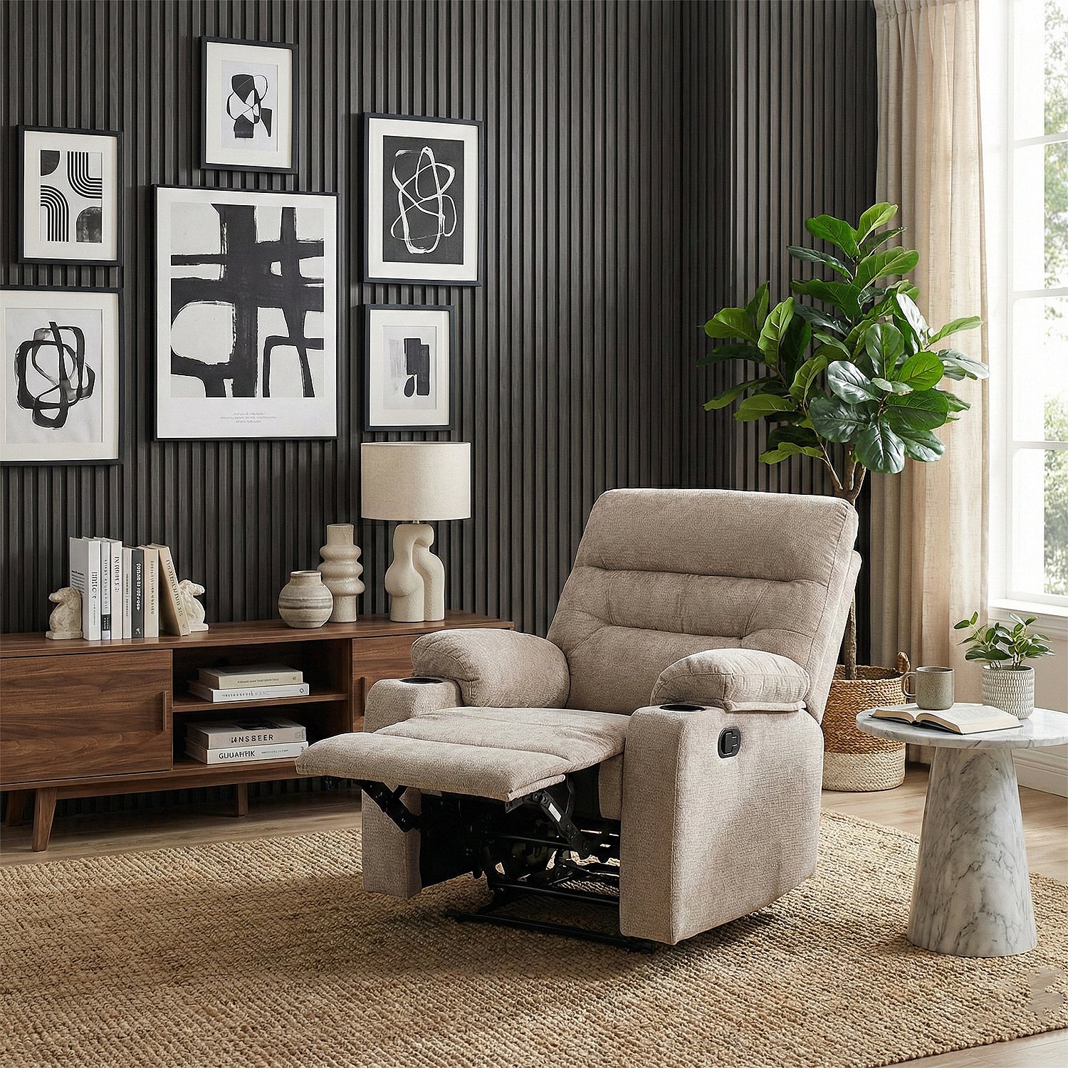 Silla Reclinable Ari Chenille Beige