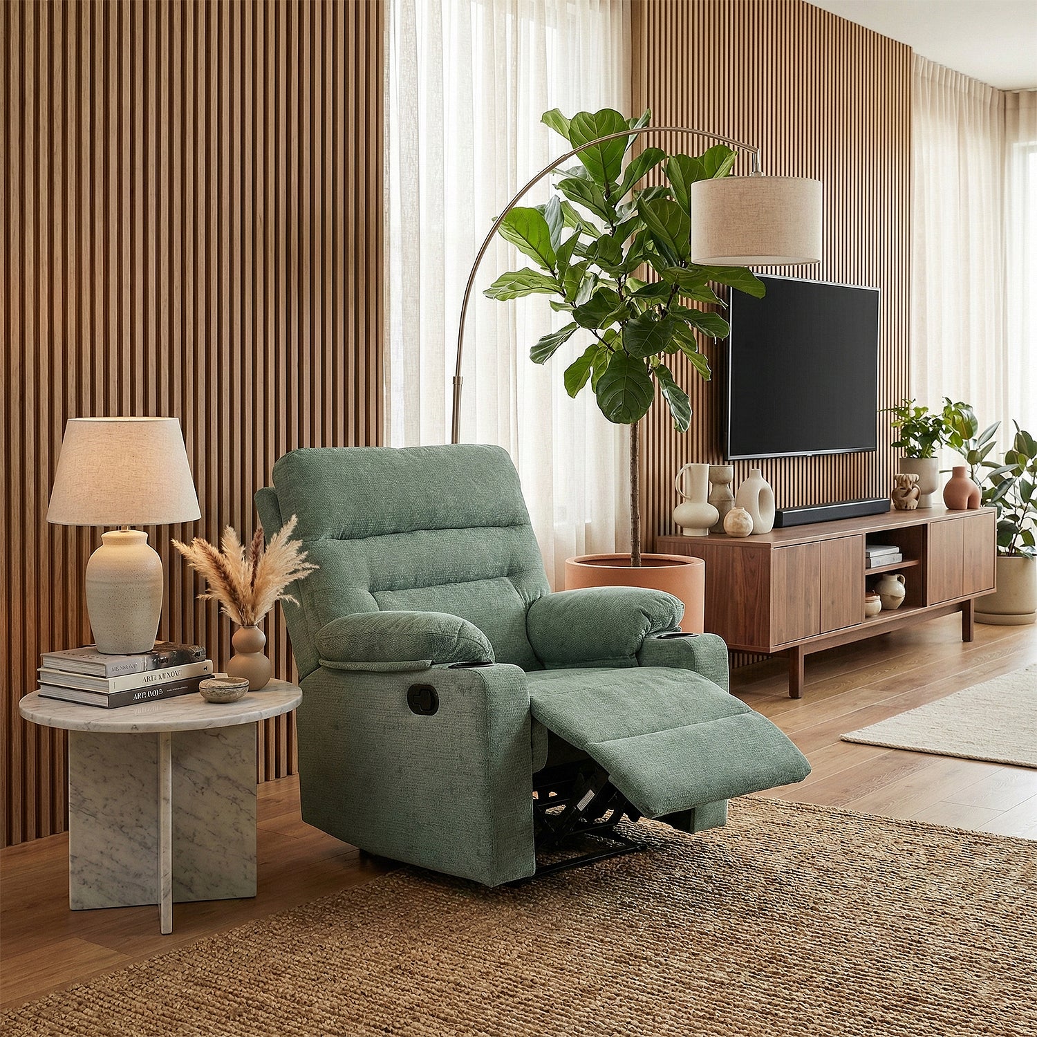 Silla Reclinable Ari Chenille Verde