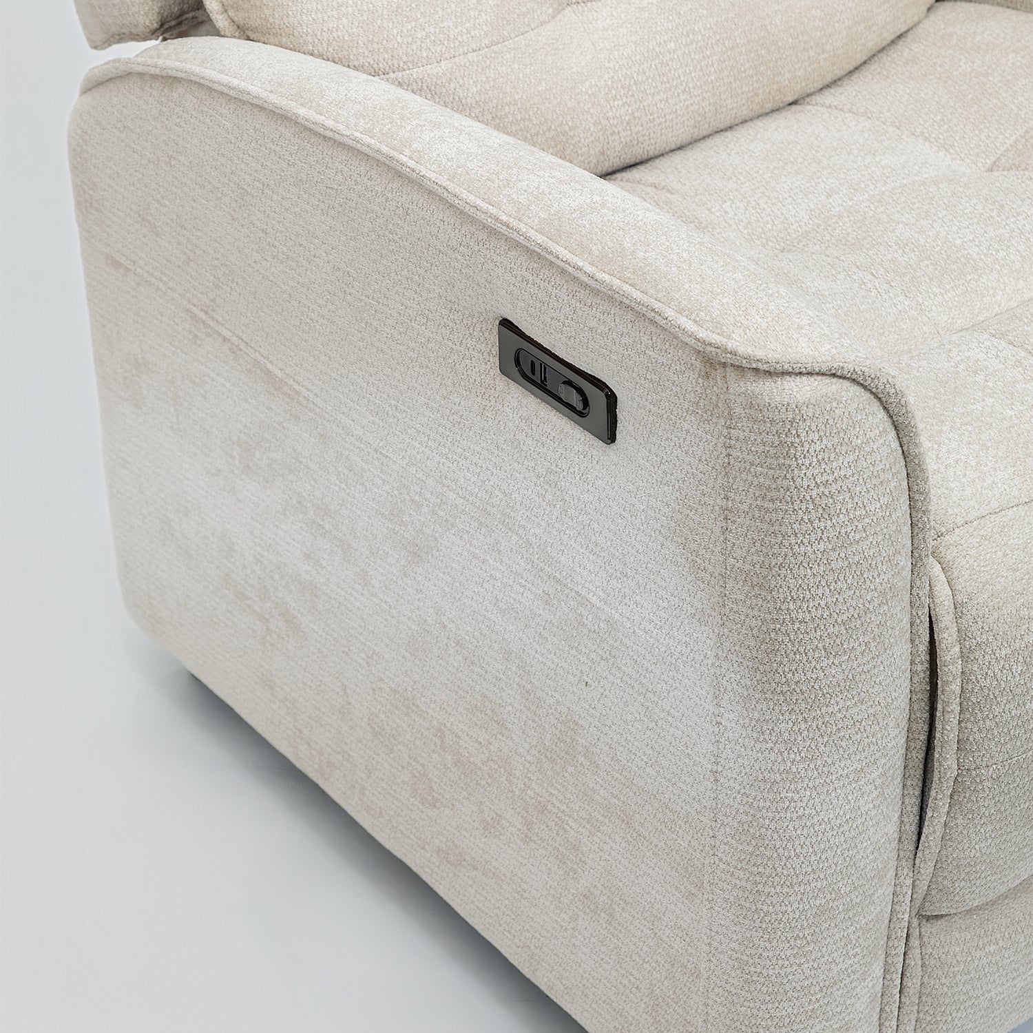 Silla Reclinable Eléctrico Maya Chenille Blanco