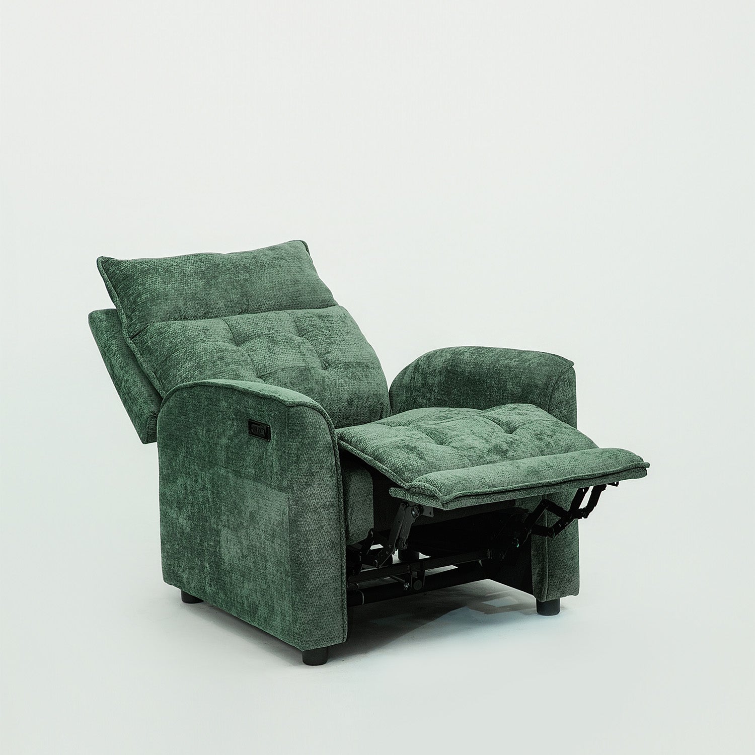 Silla Reclinable Eléctrico Maya Chenille Verde Oscuro
