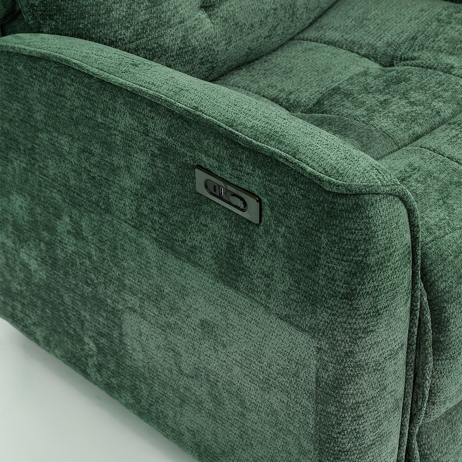 Silla Reclinable Eléctrico Maya Chenille Verde Oscuro