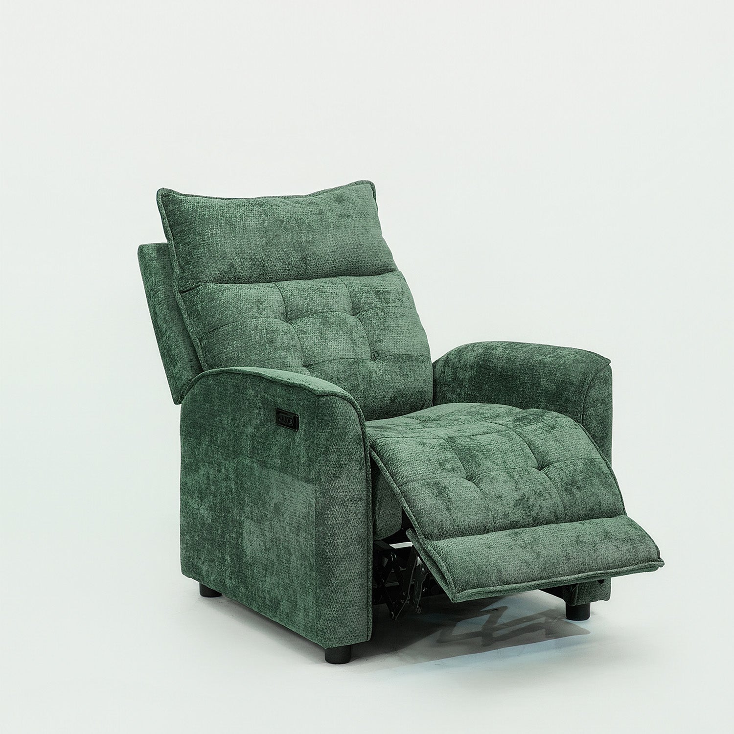Silla Reclinable Eléctrico Maya Chenille Verde Oscuro