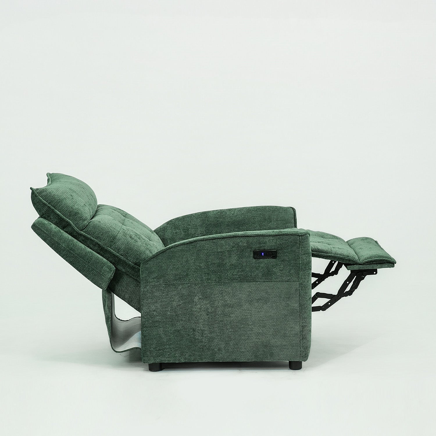 Silla Reclinable Eléctrico Maya Chenille Verde Oscuro