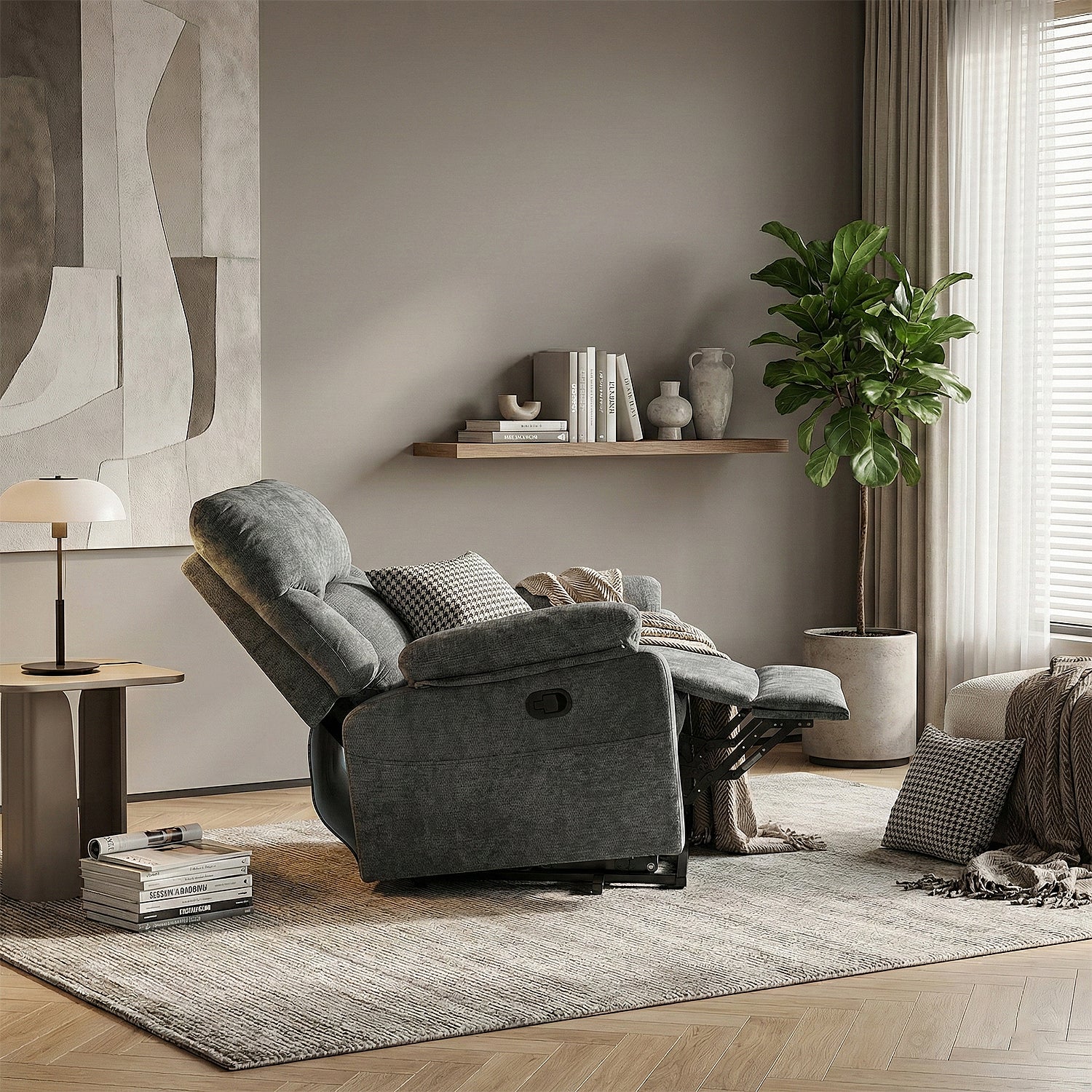 Silla Reclinable Eléctrica Aspen Chenille Gris