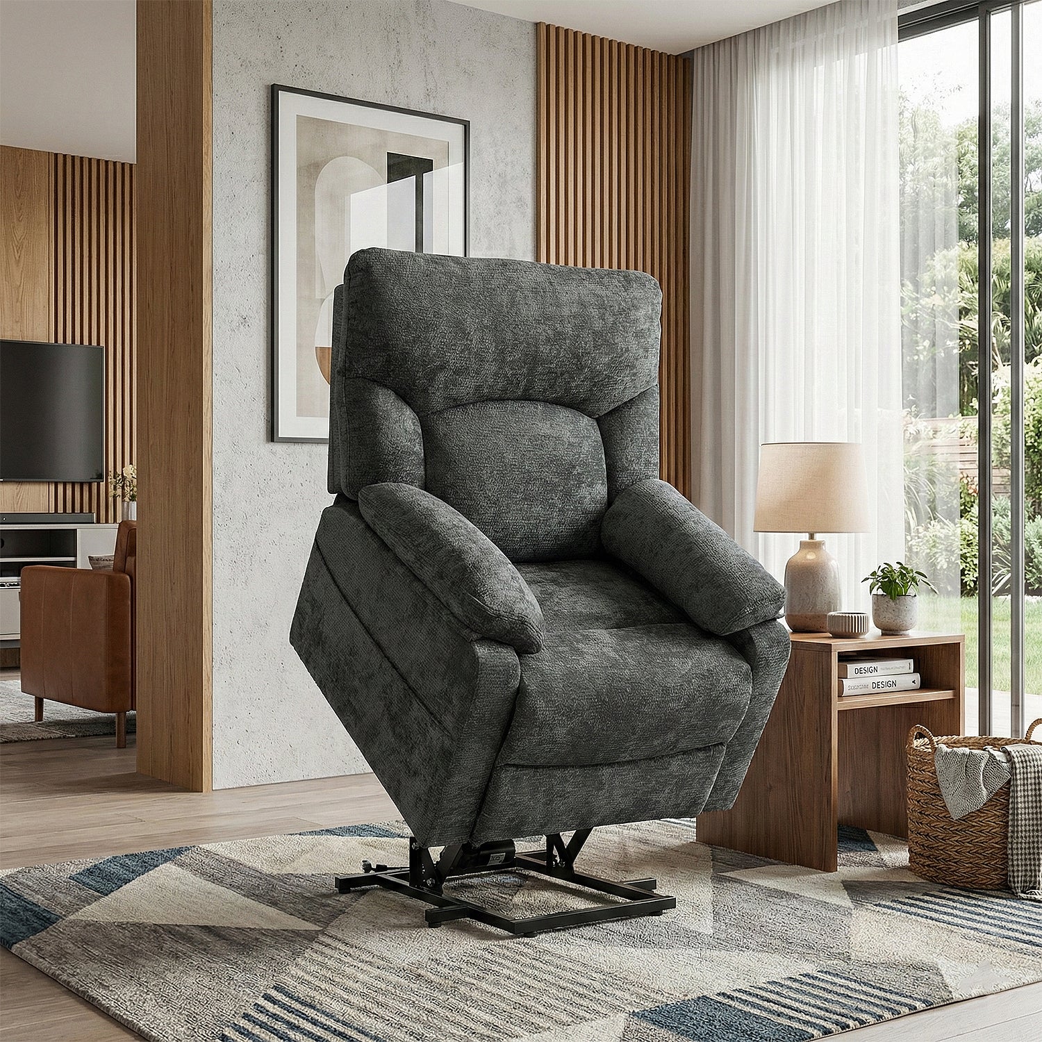 Silla Reclinable Eléctrica Aspen Chenille Gris