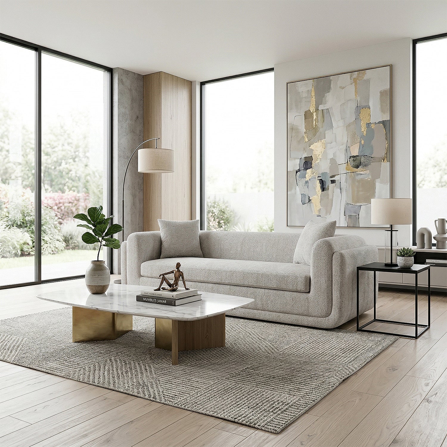 Sofá 3 Puestos Aspen Chenille Beige