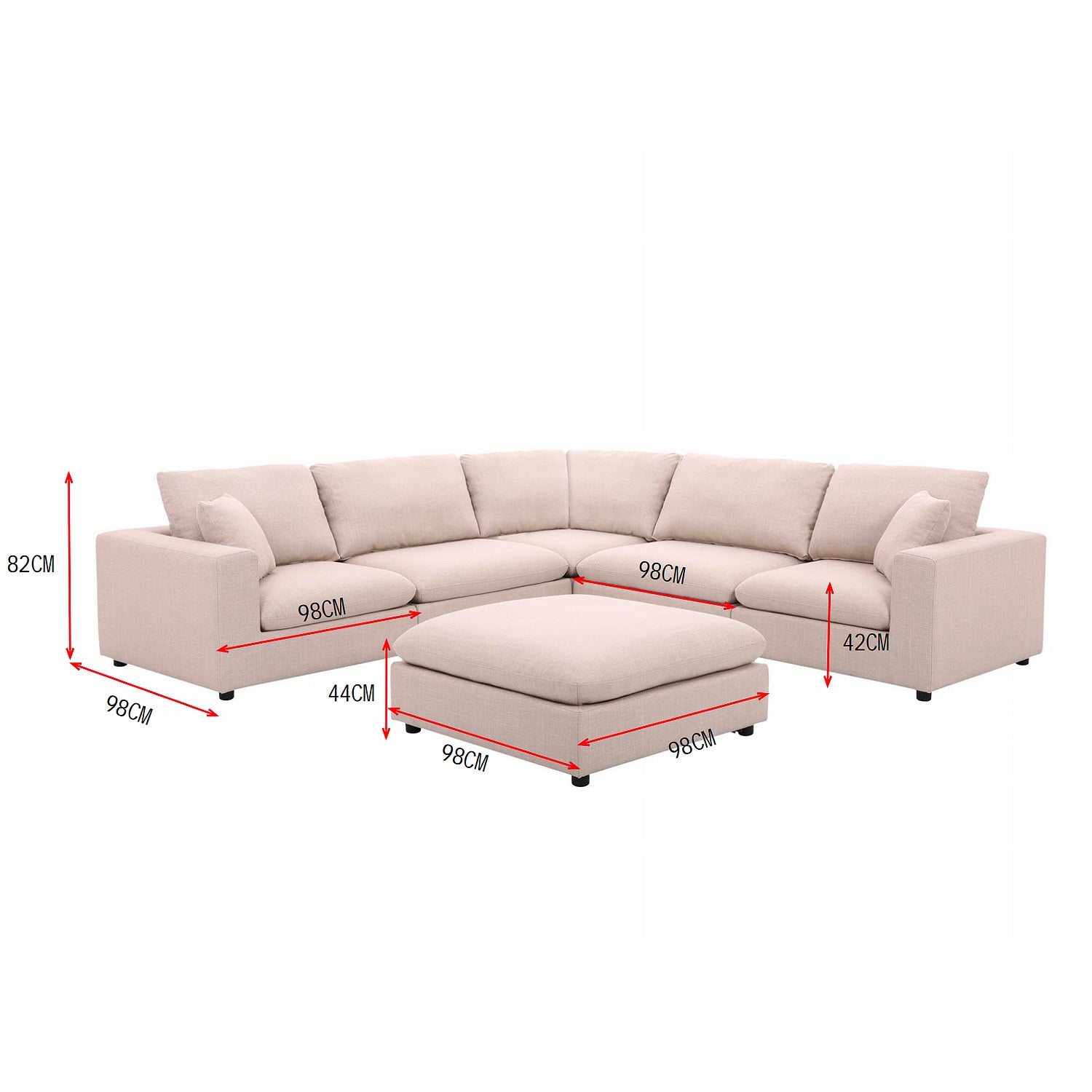 Sala Funcional Corin Chenille Beige