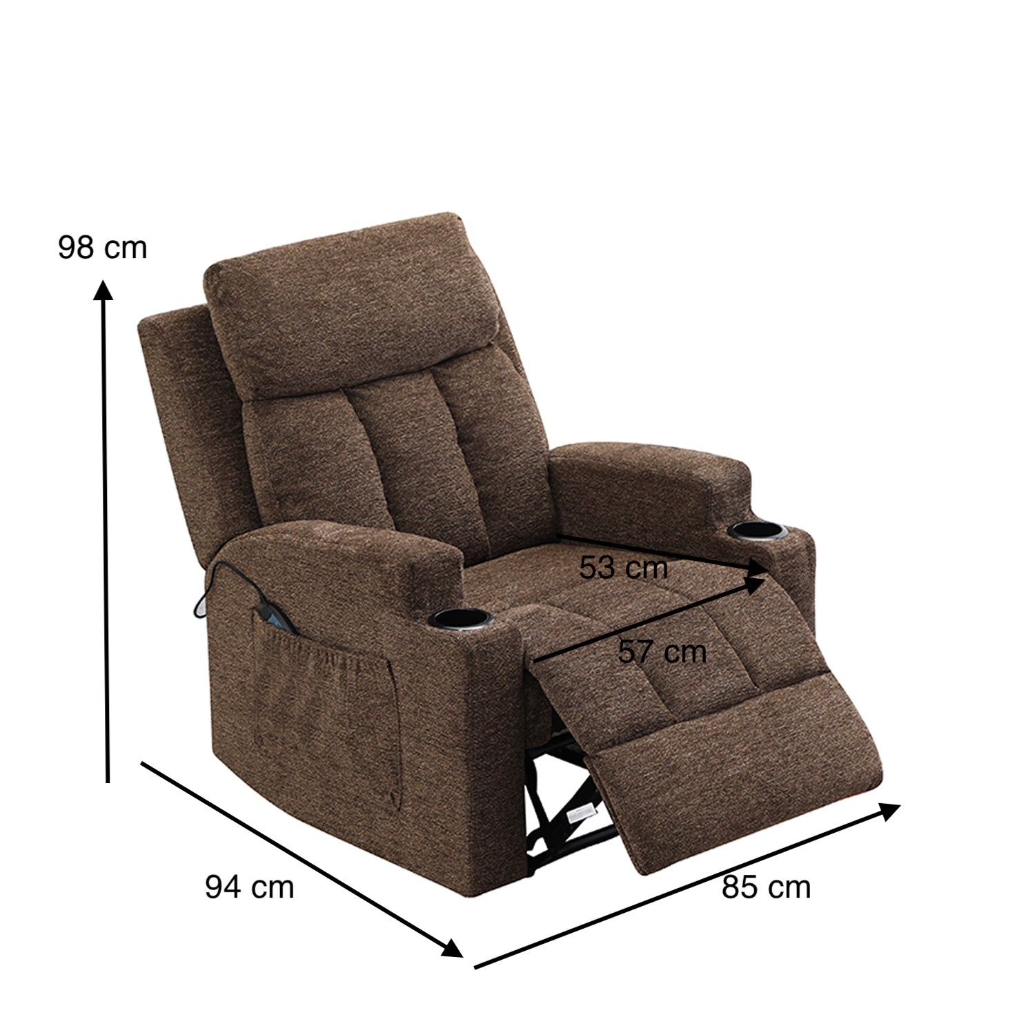Silla Reclinable Omega Chenille Mocca