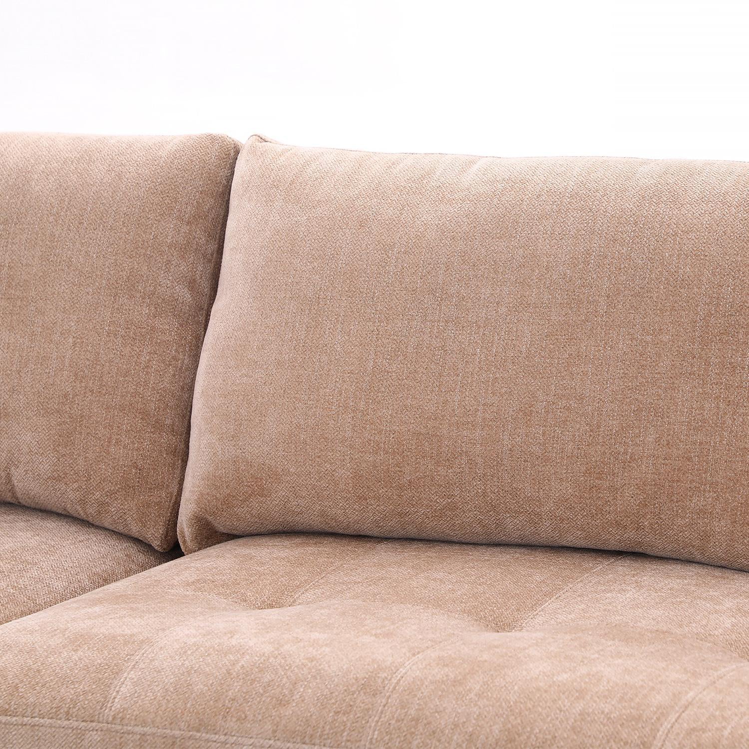 Sofá en L Pierini Chenille Mocca Lado Izquierdo