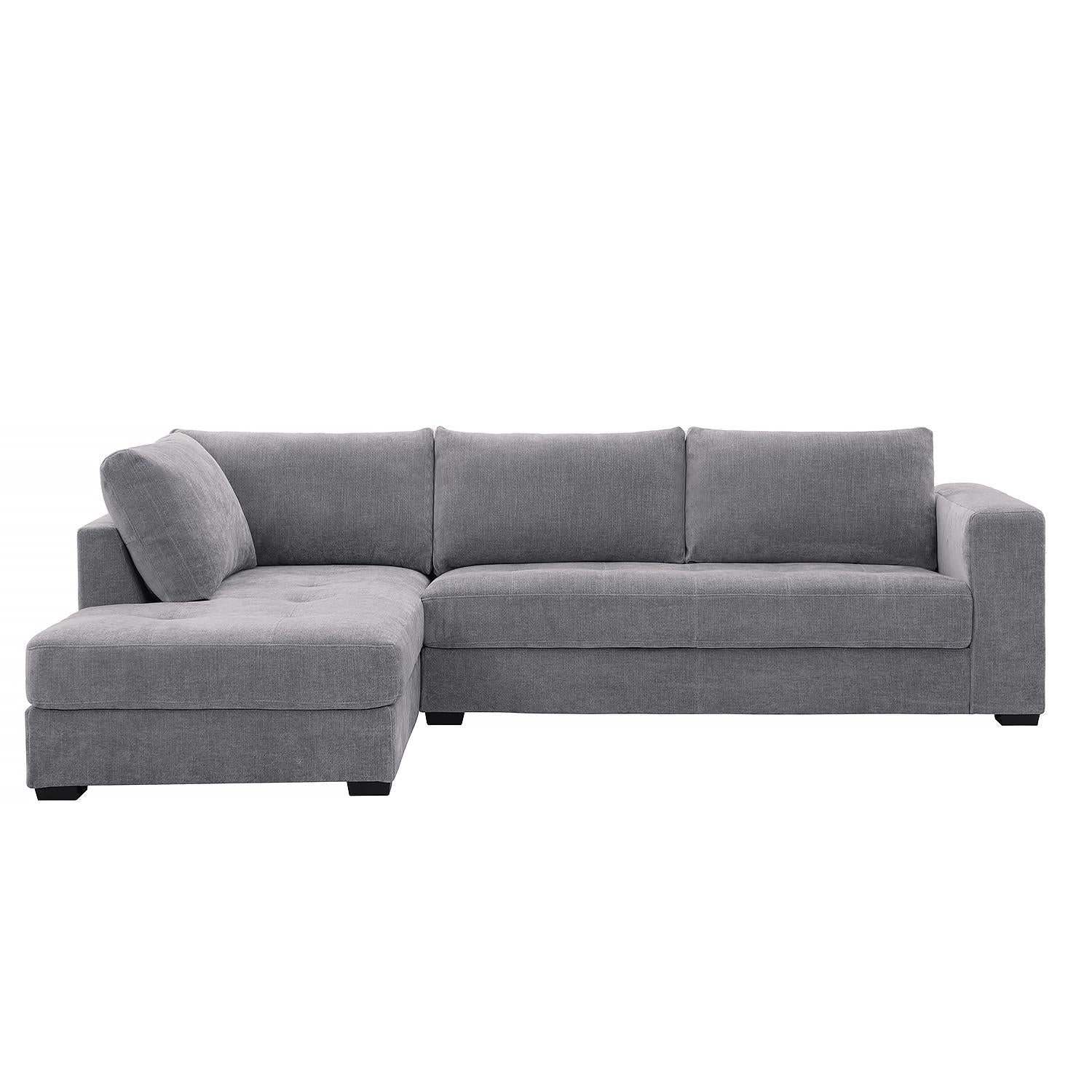 Sofá en L Pierini Chenille Gris Lado Izquierdo