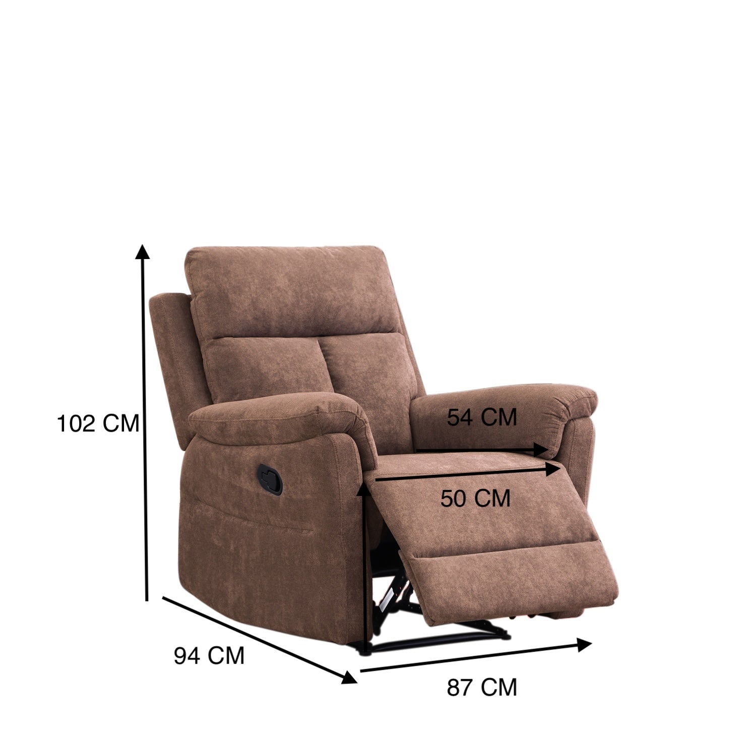 Silla Reclinable Roterdam Chenille Chocolate