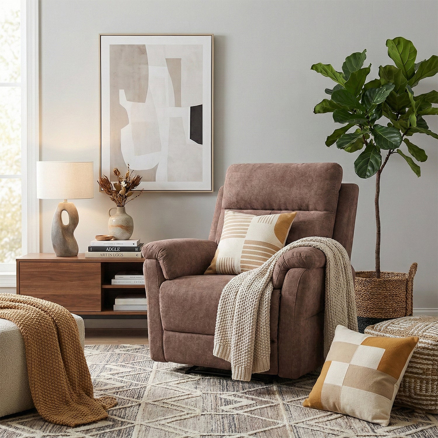 Silla Reclinable Roterdam Chenille Chocolate