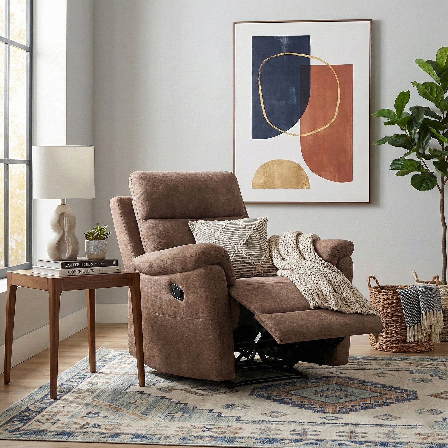 Silla Reclinable Roterdam Chenille Chocolate