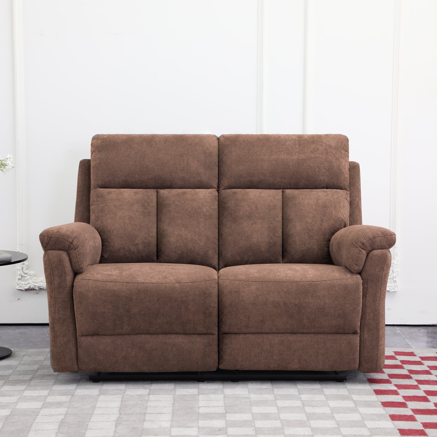 Sofá Reclinable 2 Puestos Roterdam Chenille Chocolate