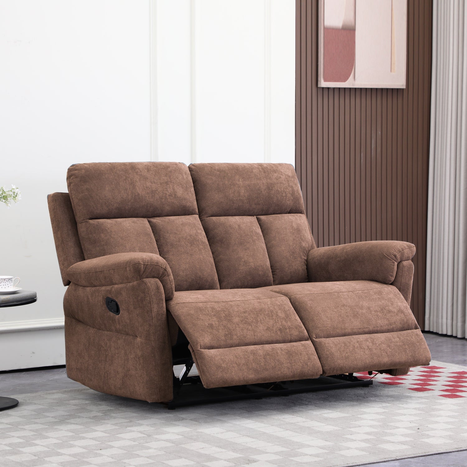 Sofá Reclinable 2 Puestos Roterdam Chenille Chocolate