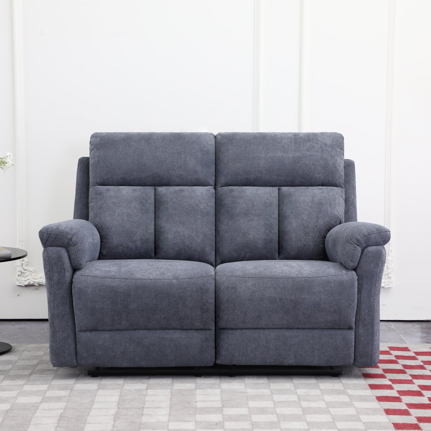 Sofá Reclinable 2 Puestos Roterdam Chenille Gris