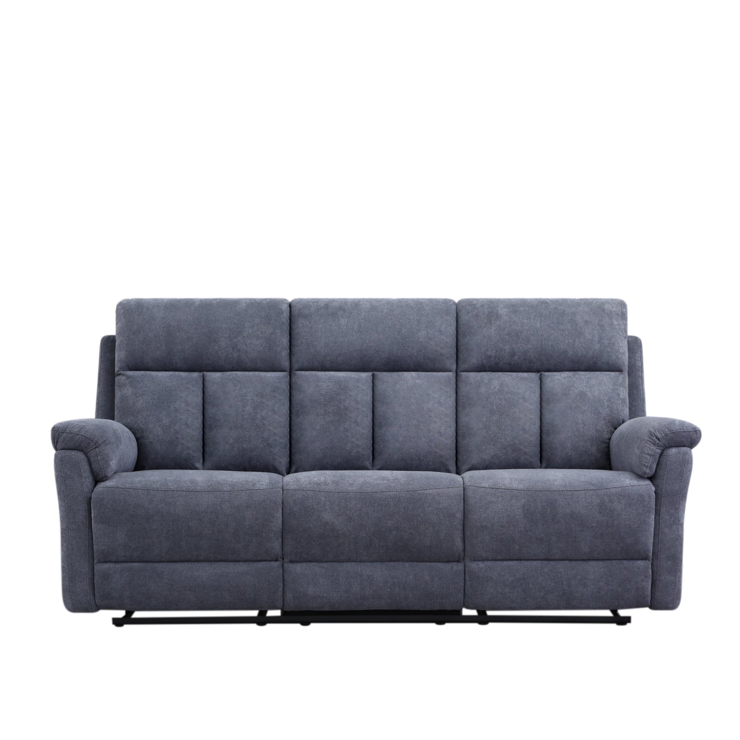 Sofá Reclinable 3 Puestos Roterdam Chenille Gris