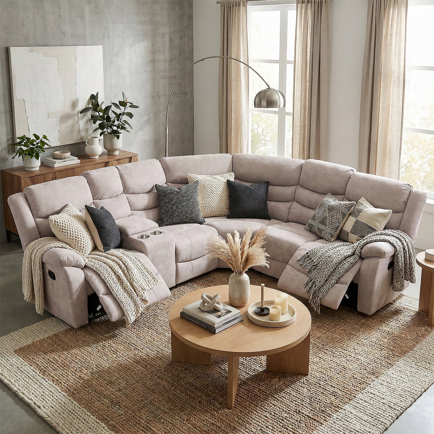 Sala Rinconera Reclinable Anahi Chenille Beige