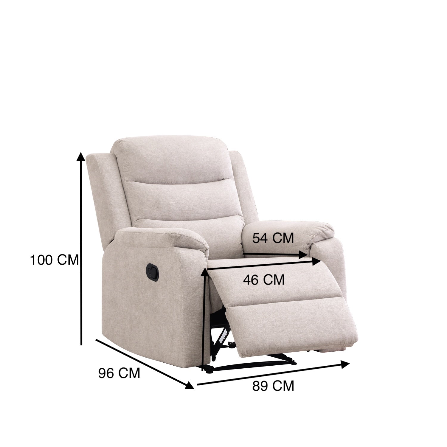 Silla Reclinable Cliford Chenille Beige