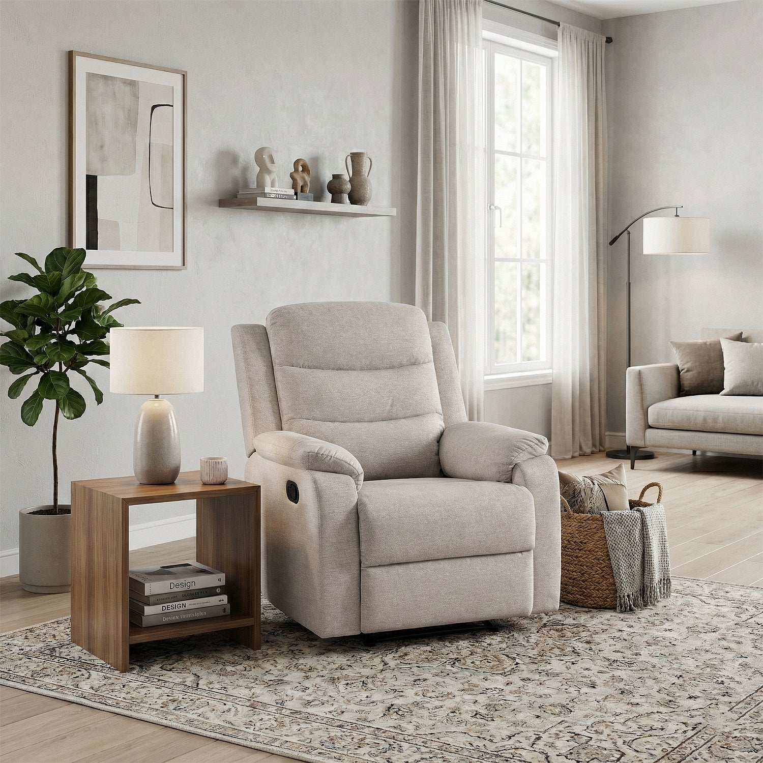 Silla Reclinable Cliford Chenille Beige